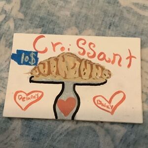Hand-Painted Croissant Art